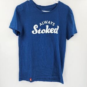 Dutch bros coffee tshirt always stoked latge blue tee